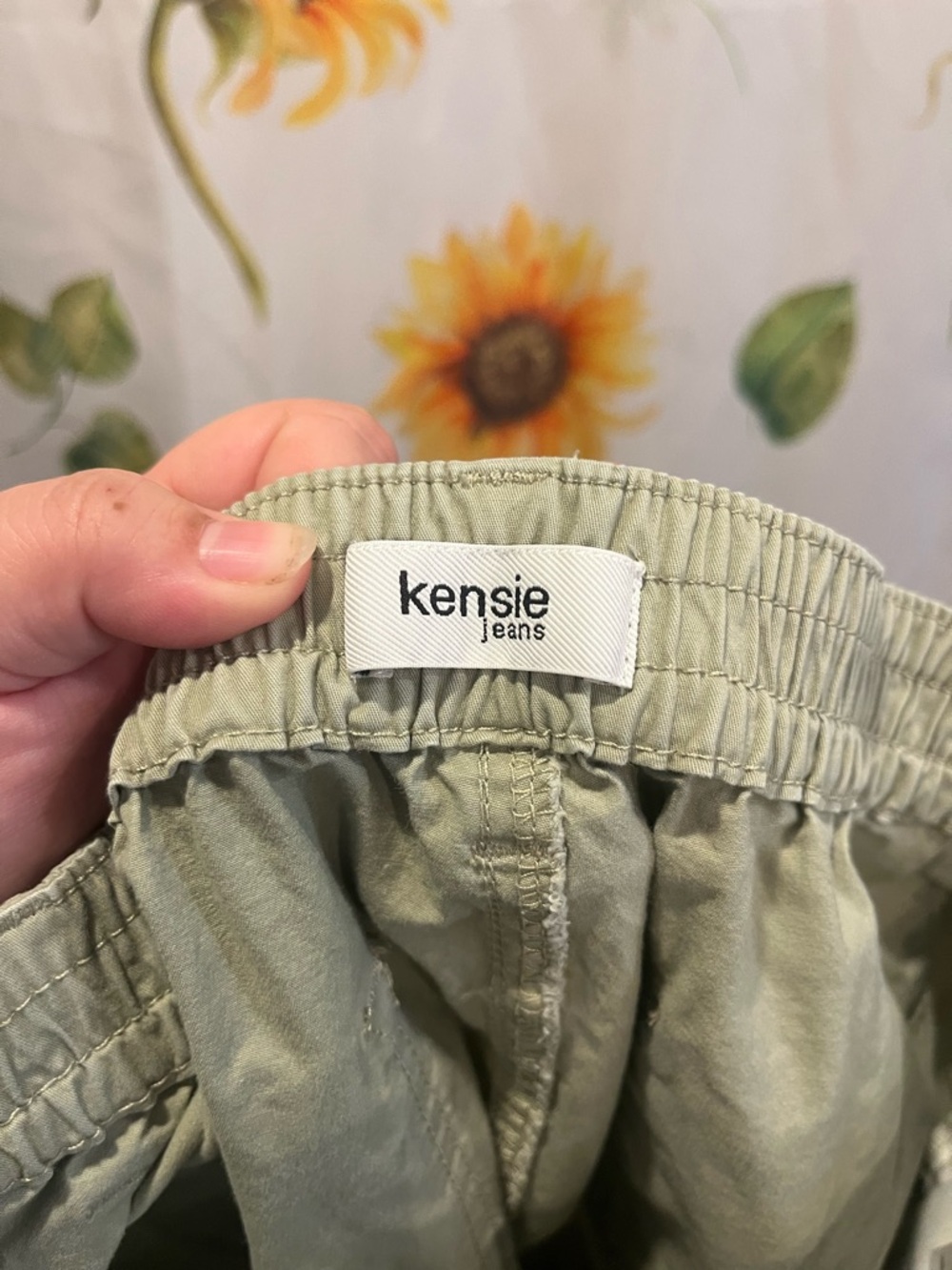 Kensie Light Green Drawstring Chino Pants - Picture 3 of 4